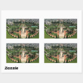 Sticker Rectangulaire Jardins Bahai à Haïfa, Israël (Feuille)