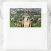 Sticker Rectangulaire Jardins Bahai à Haïfa, Israël (Sac)