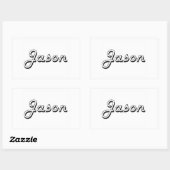 Sticker Rectangulaire Jason Classic Retro Nom Design (Feuille)