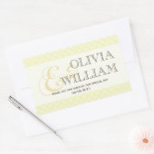 Sticker Rectangulaire Jaune gris marocain en carrelage et mariage (Enveloppe)