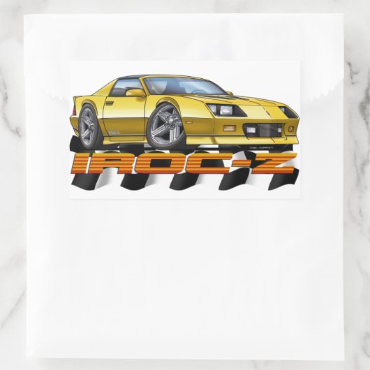 Sticker Rectangulaire Jaune IROC Z (Sac)
