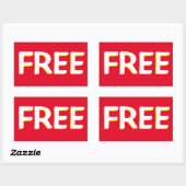 STICKER RECTANGULAIRE JAUNE ROUGE LIBRE ET BLANC (Feuille)
