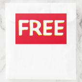 STICKER RECTANGULAIRE JAUNE ROUGE LIBRE ET BLANC (Sac)