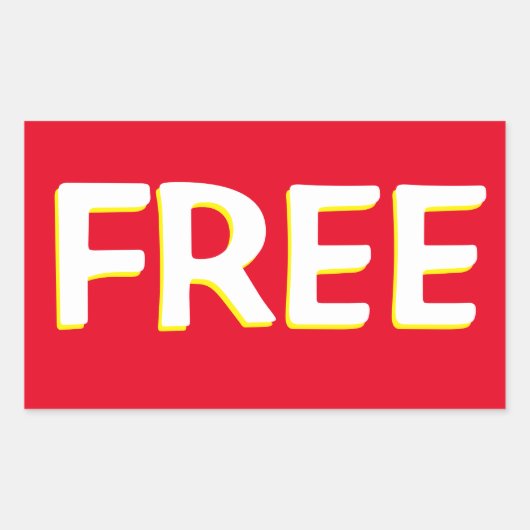 STICKER RECTANGULAIRE JAUNE ROUGE LIBRE ET BLANC (Devant)