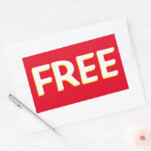 STICKER RECTANGULAIRE JAUNE ROUGE LIBRE ET BLANC (Enveloppe)