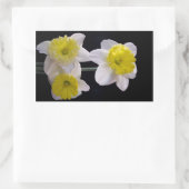 Sticker Rectangulaire Jaune sur jonquille blanche (Sac)