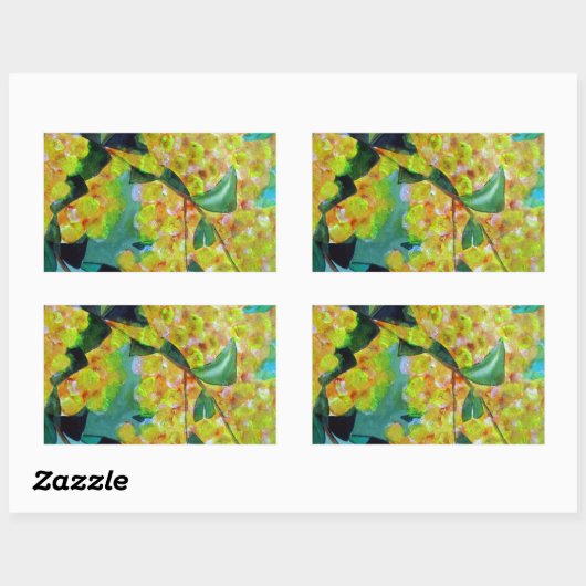 Sticker Rectangulaire Jaune Wattle (Feuille)