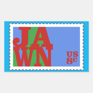 Sticker Rectangulaire JAWN Philly les années 70 Love Stamp Parody