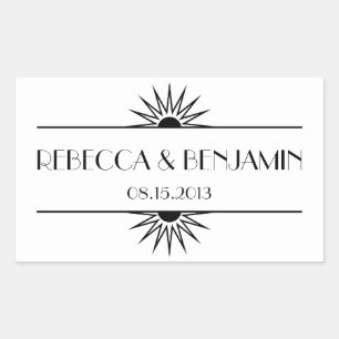 Sticker Rectangulaire Jazz age noir art déco mariage