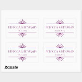 Sticker Rectangulaire Jazz age violet géométrique mariage art déco (Feuille)
