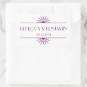 Sticker Rectangulaire Jazz age violet géométrique mariage art déco (Sac)