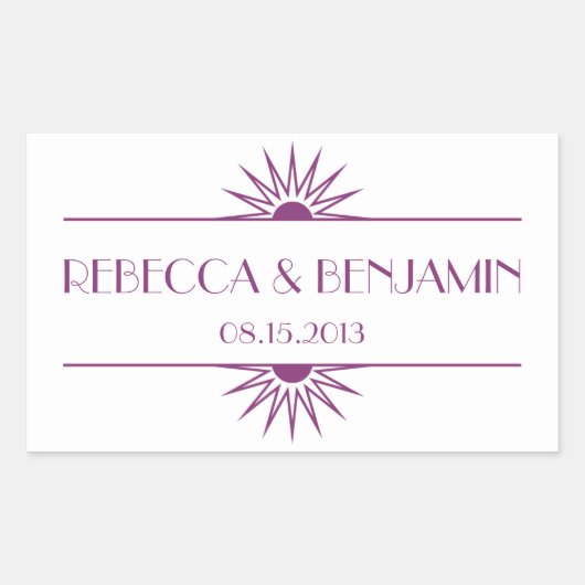 Sticker Rectangulaire Jazz age violet géométrique mariage art déco (Devant)