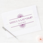 Sticker Rectangulaire Jazz age violet géométrique mariage art déco (Enveloppe)