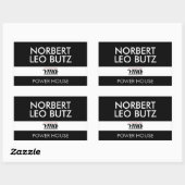 Sticker Rectangulaire JBHS VMA noir Arrière - plan avec blanc TOUS les C (Feuille)