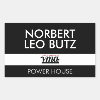 Sticker Rectangulaire JBHS VMA noir Arrière - plan avec blanc TOUS les C