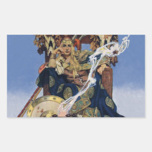 Sticker Rectangulaire JC Leyendecker Reine Maeve Guerrière Celtique