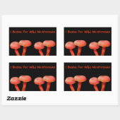 Sticker Rectangulaire Je Braque Pour Champignons Mignonne Nature (Feuille)