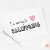 Sticker Rectangulaire Je déménage en Californie (Enveloppe)