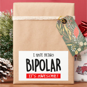 Sticker Rectangulaire Je déteste être bipolaire