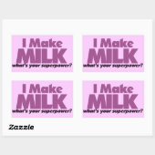 Sticker Rectangulaire Je fais de LAIT quelle est ta superpuissance ? (Feuille)