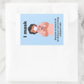 Sticker Rectangulaire Je masque parce que nous devrions tous mettre un a (Sac)