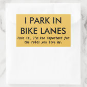 Sticker Rectangulaire Je me gare dans des ruelles de vélo (Sac)