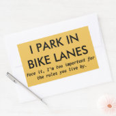 Sticker Rectangulaire Je me gare dans des ruelles de vélo (Enveloppe)