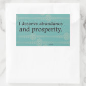 Sticker Rectangulaire Je Mérite Prospérité Et Abondance Affirmations (Sac)