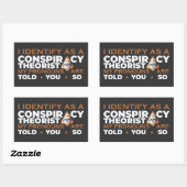 Sticker Rectangulaire Je m'identifie comme un pronouns théoricien du com (Feuille)