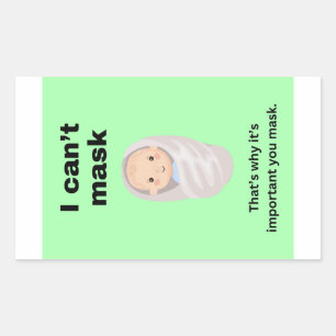 Sticker Rectangulaire Je ne peux pas masquer un ensemble de gros autocol