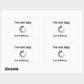 Sticker Rectangulaire Je ne suis pas lazy - juste tamponner (Feuille)