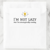 Sticker Rectangulaire Je ne suis pas paresseux - Conception stratégiquem (Sac)