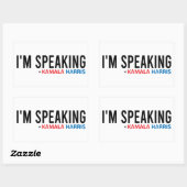 Sticker Rectangulaire Je parle, Citation de Kamala, Kamala Harris (Feuille)