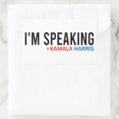 Sticker Rectangulaire Je parle, Citation de Kamala, Kamala Harris (Sac)