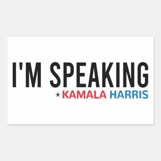 Sticker Rectangulaire Je parle, Citation de Kamala, Kamala Harris (Devant)