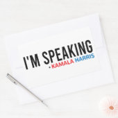 Sticker Rectangulaire Je parle, Citation de Kamala, Kamala Harris (Enveloppe)