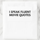Sticker Rectangulaire Je parle Citations de cinéma fluent, amoureux du c (Sac)