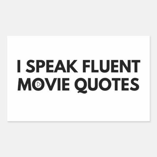 Sticker Rectangulaire Je parle Citations de cinéma fluent, amoureux du c (Devant)