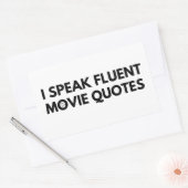 Sticker Rectangulaire Je parle Citations de cinéma fluent, amoureux du c (Enveloppe)