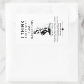 Sticker Rectangulaire Je pense donc que je suis dangereux (Sac)