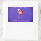 Sticker Rectangulaire Je pense en dehors de la boîte. (Sac)