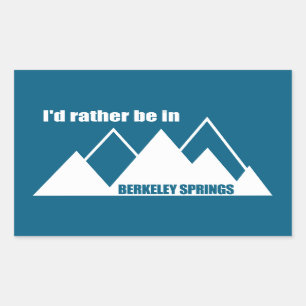 Sticker Rectangulaire Je préfère être à Berkeley Springs Mountain