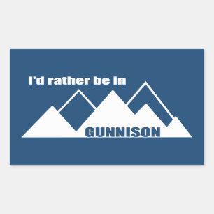 Sticker Rectangulaire Je préfère être à Gunnison Colorado Mountain