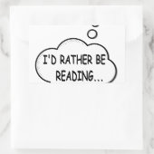 Sticker Rectangulaire Je préfère lire (Sac)