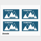 Sticker Rectangulaire Je préférerais être à Ashland Oregon Mountain (Feuille)