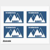 Sticker Rectangulaire Je préférerais être à Banff Canada Mountain (Feuille)