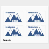 Sticker Rectangulaire Je Préférerais Être À Boise Idaho Mountain (Feuille)