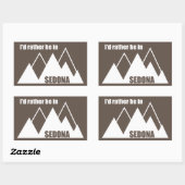 Sticker Rectangulaire Je Préférerais Être À Sedona Mountain (Feuille)