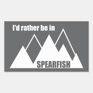 Sticker Rectangulaire Je préférerais être à Spearfish, dans le Dakota du