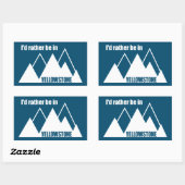 Sticker Rectangulaire Je préférerais être à Yellowstone Mountain (Feuille)